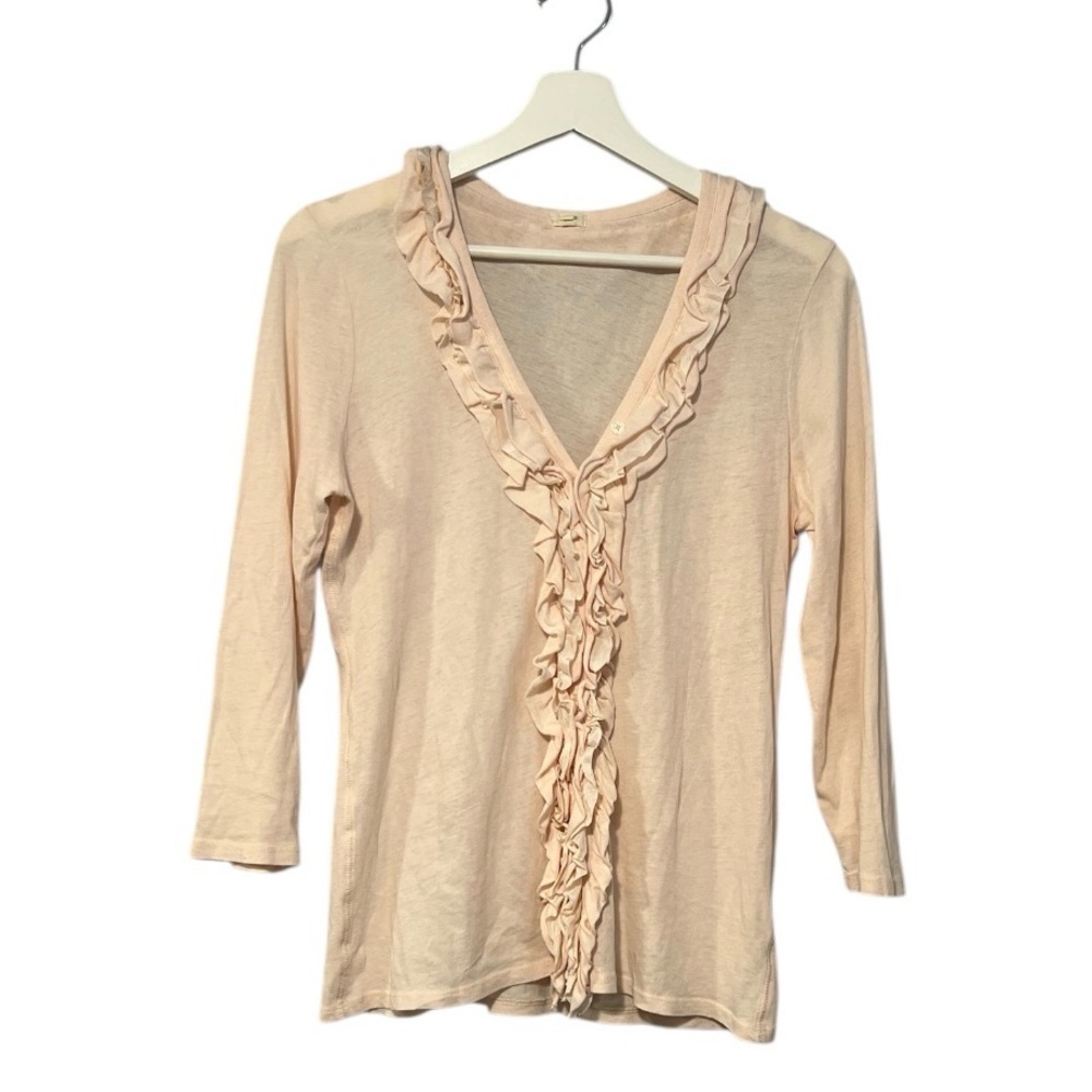 J. CREW Ruffled Lightweight Long Sleeve Blouse